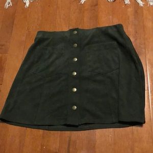 Olive green velvet skirt